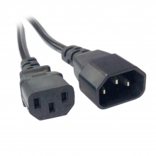 Cable de Extension Macho-Hembra IEC PC 1,8 Metros Gris